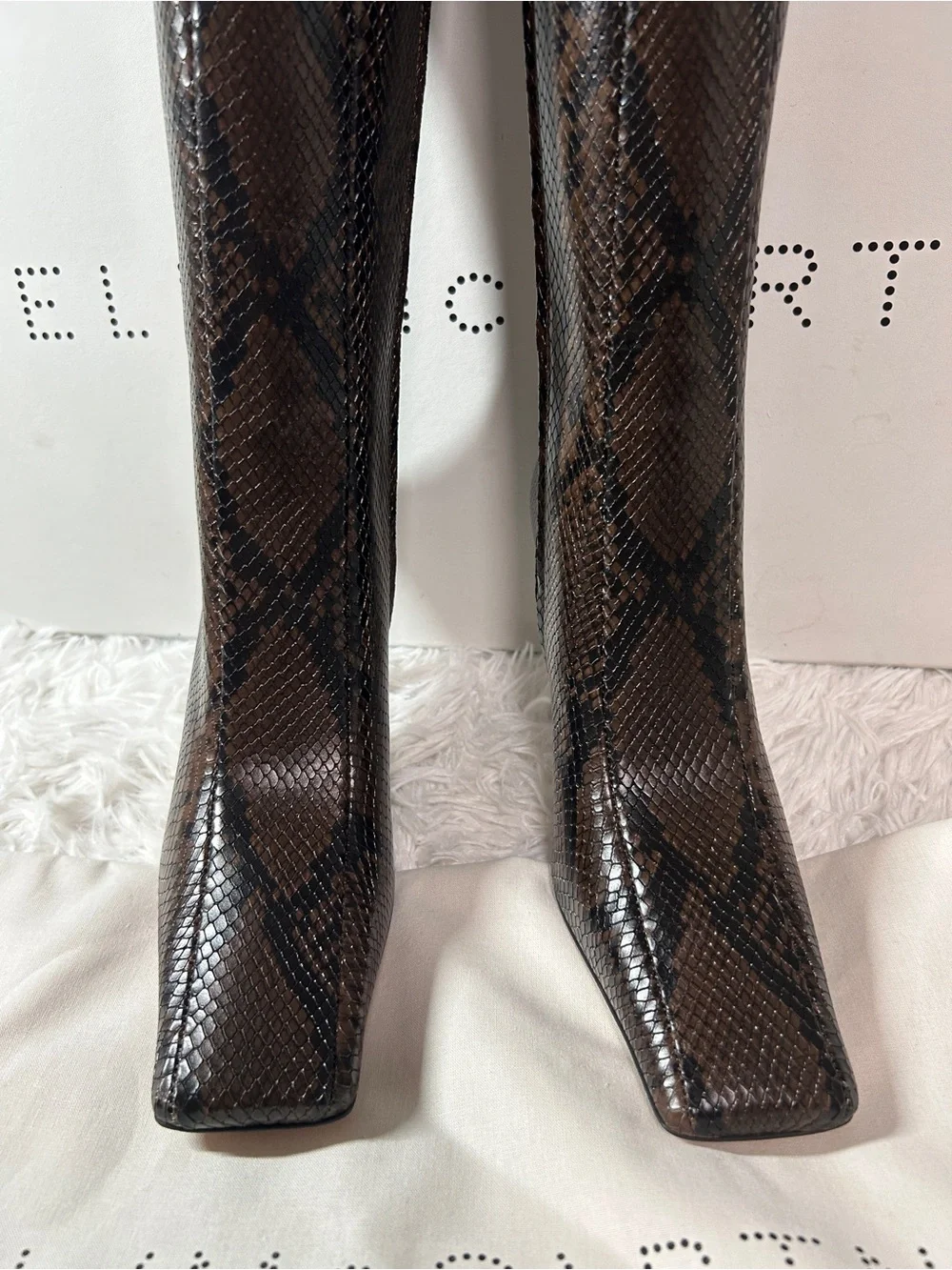 Stella McCartney Snake Embossed Tall Boots